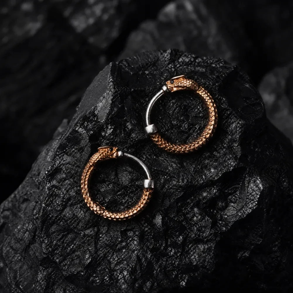 Ouroboros Earrings - Brass