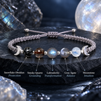 Moon phases crystal bracelet silver free box