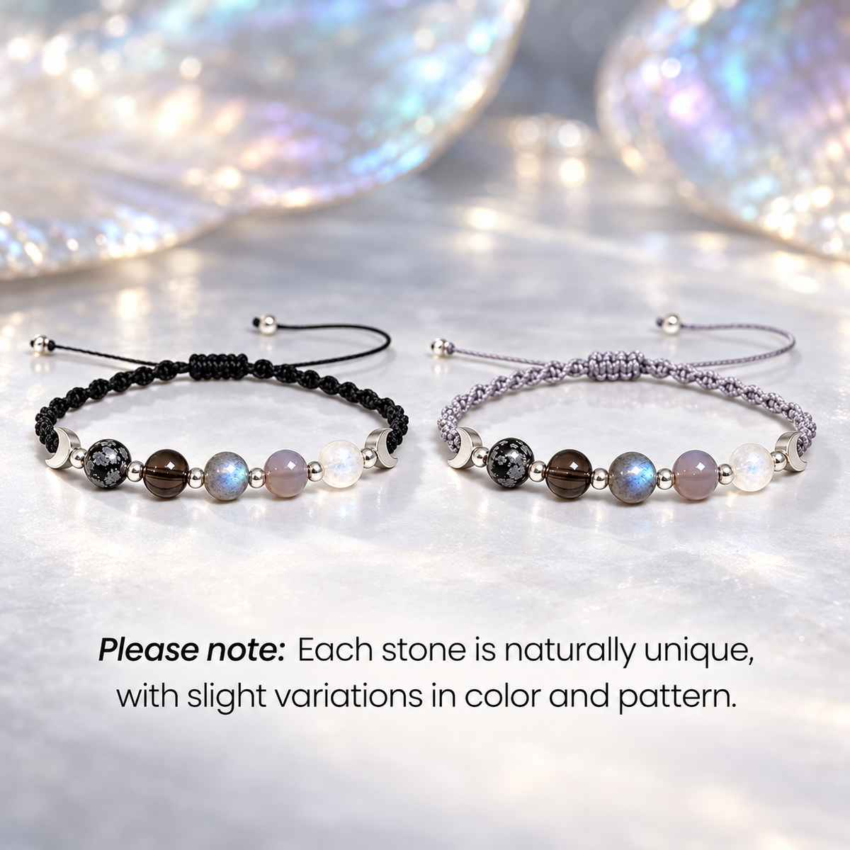 Moon phases crystal bracelet packaging