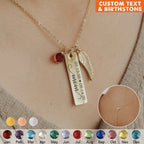 Memorial wing and birthstone necklace — example engraving, view 1
