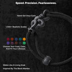 Blackened Black Mamba rope bracelet scale texture and color options