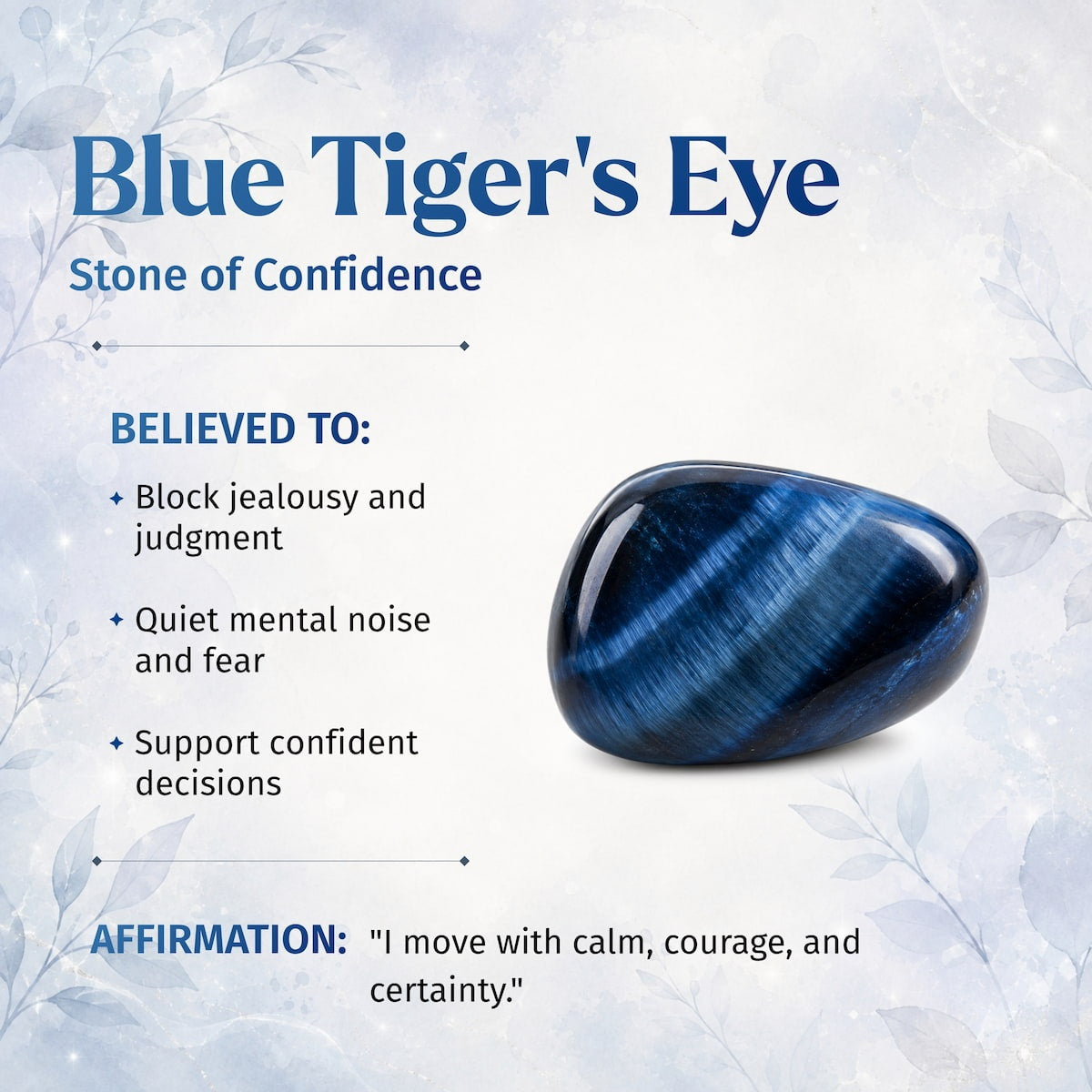 saltlume.com Blue Tiger's Eye Bracelet - tiger's eye symbolism and confidence guide