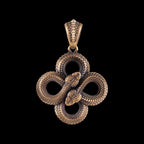 Pendentif double serpent en laiton