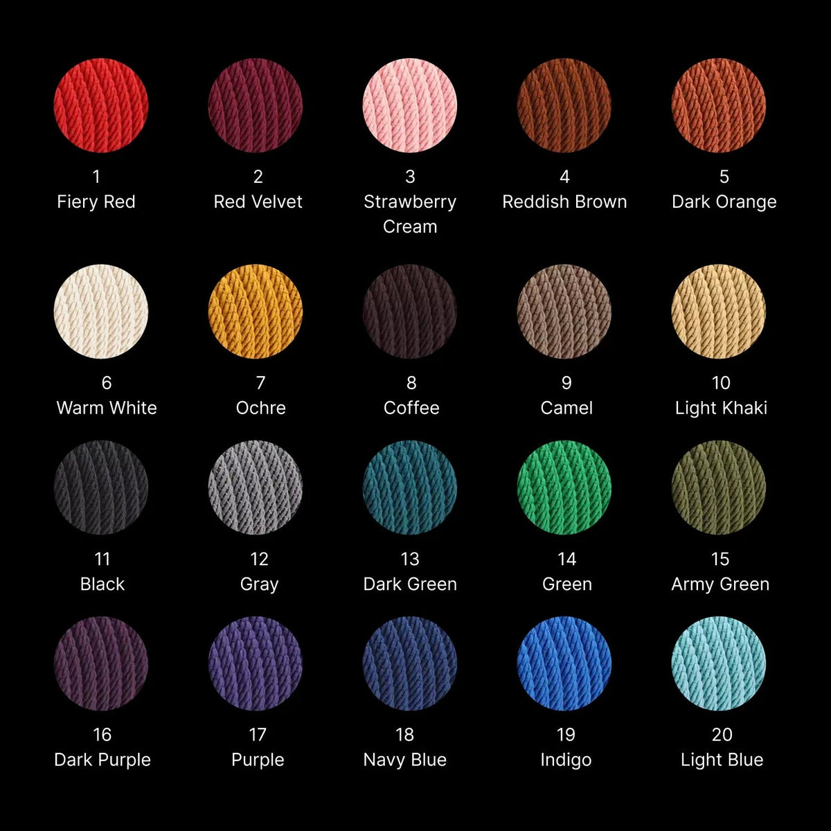 Colori del braccialetto di corda polpo