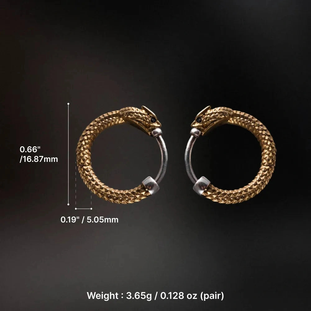 Maße und Gewicht der Ouroboros-Hoop-Ohrringe