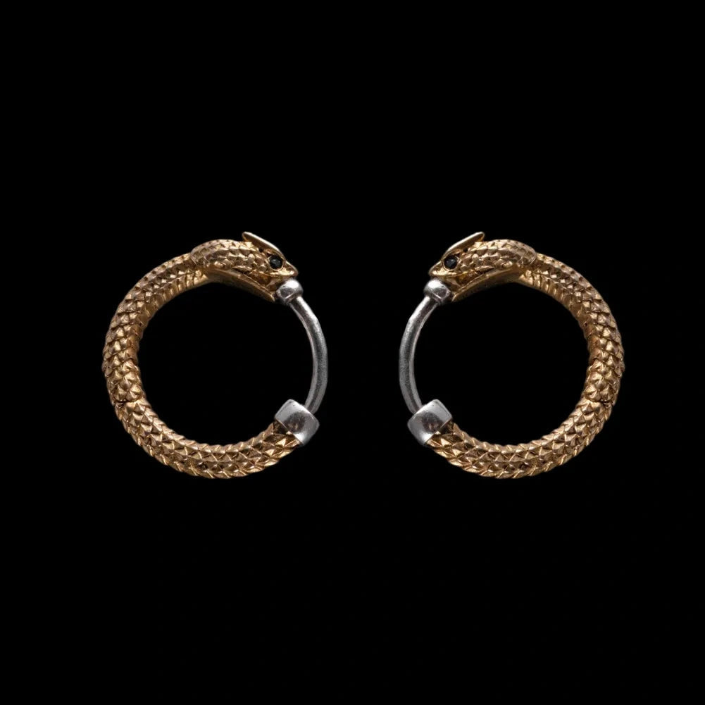 Ouroboros-Hoop-Ohrringe aus Messing / Paar