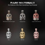 Owl fidget pendant material and finish options