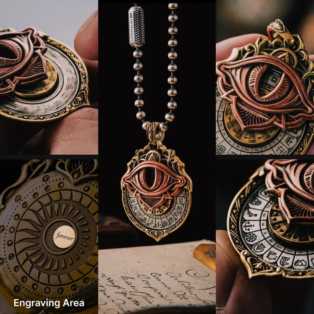Brass Tarot Vision Pendant Details 11