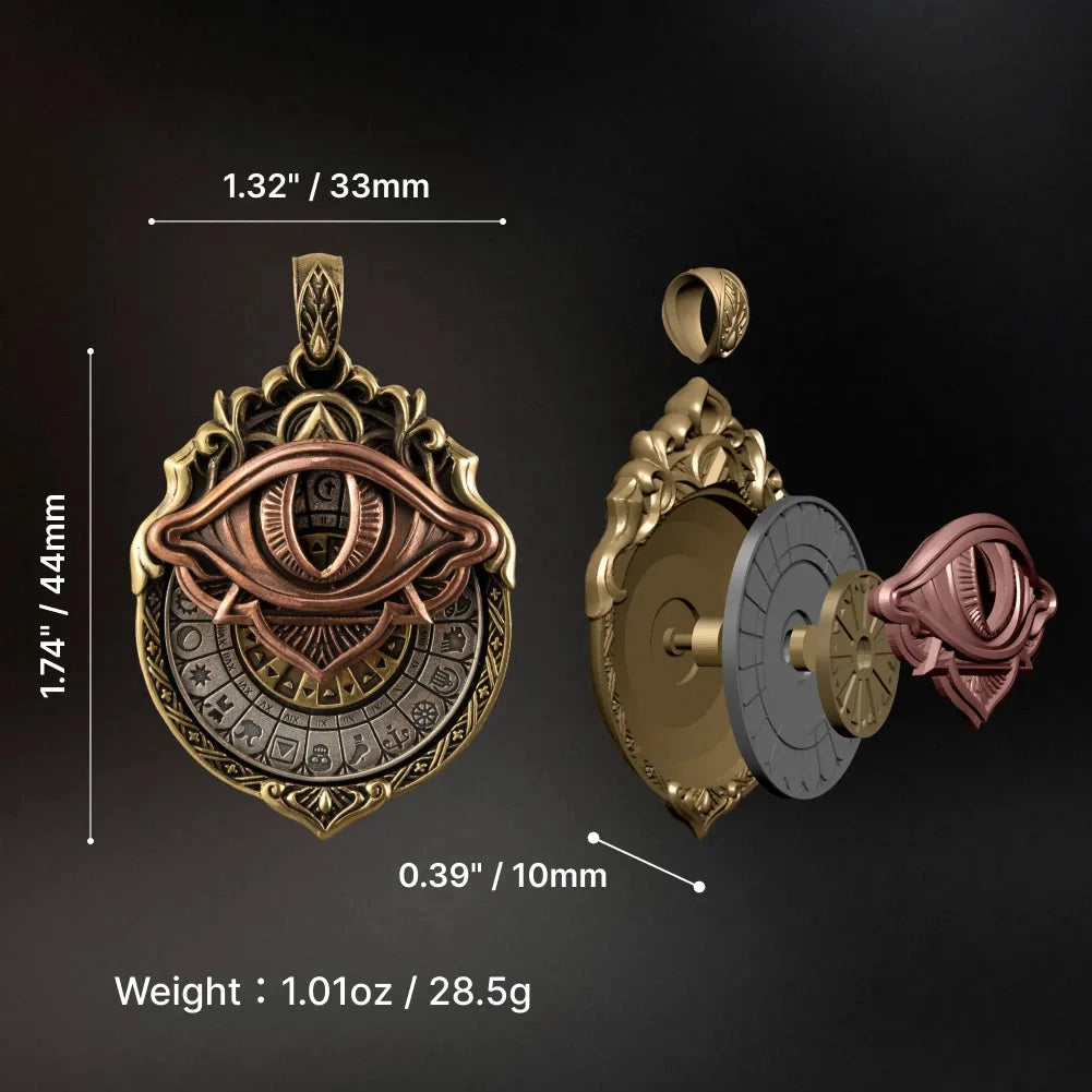 Brass Tarot Vision Pendant Details 14