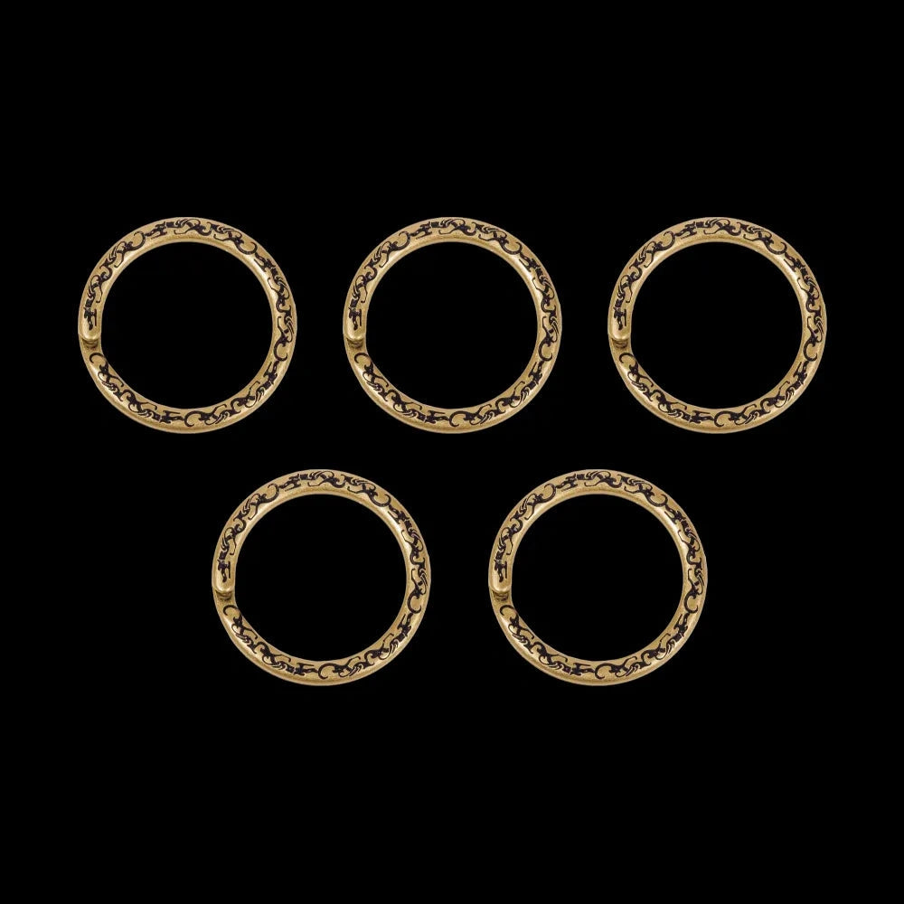 Brass Dragon-patterned Key Ring 5pcs