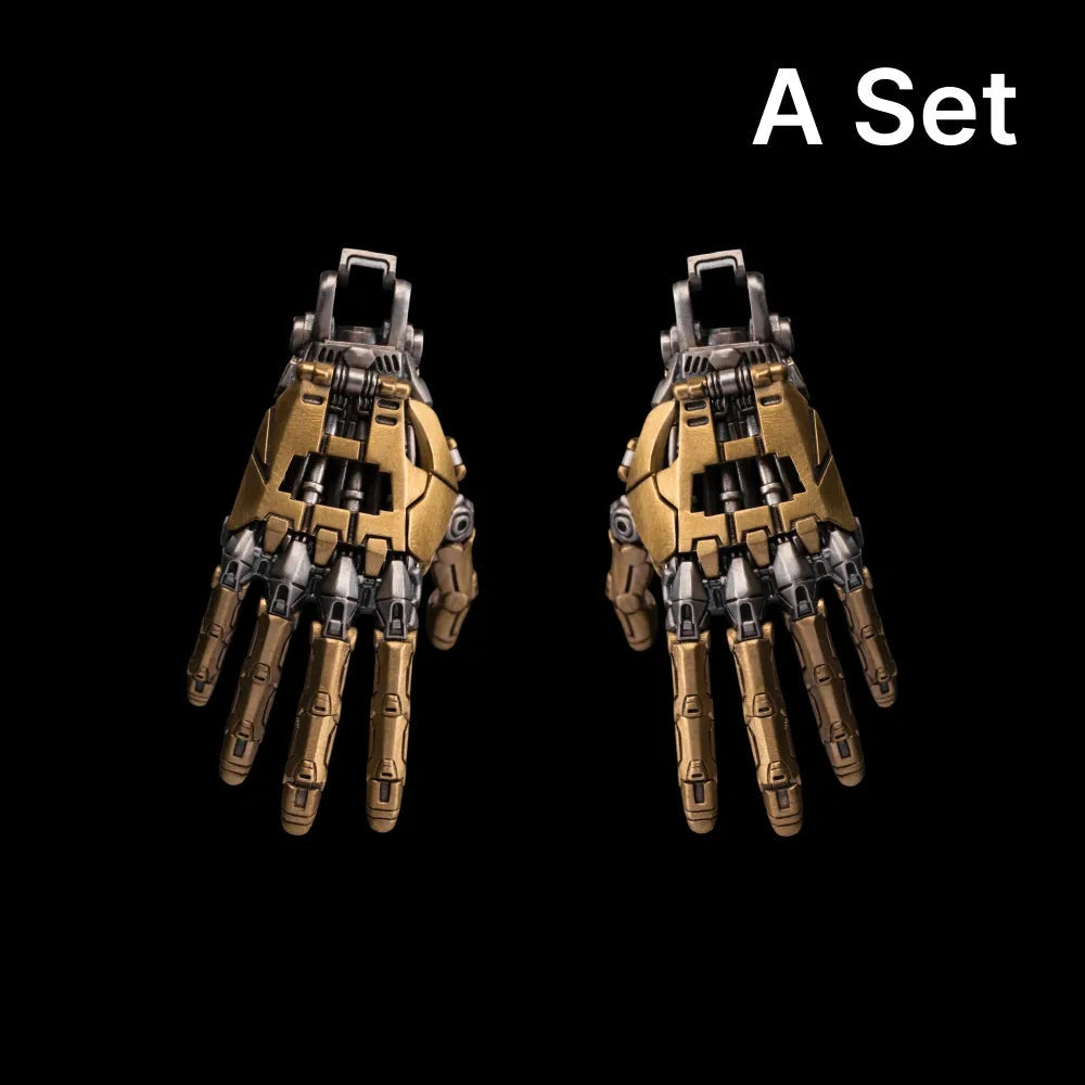 White Bronze and Brass Mechanical Hand Pendant a set