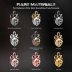 Copper & White Bronze Mechanical Heart Pendant material and precious metal options