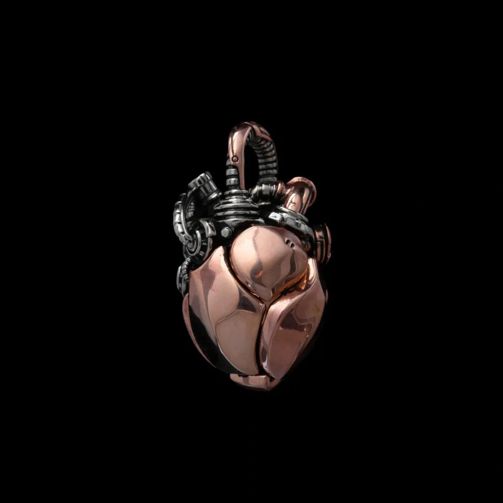 saltlume.com Mechanical Heart Pendant - Copper & White Bronze - image 15