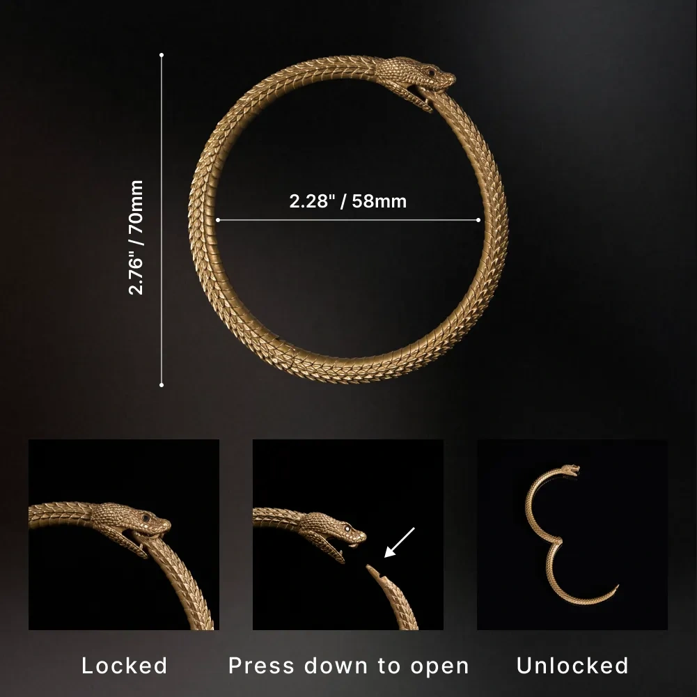Ouroboros armband Messing