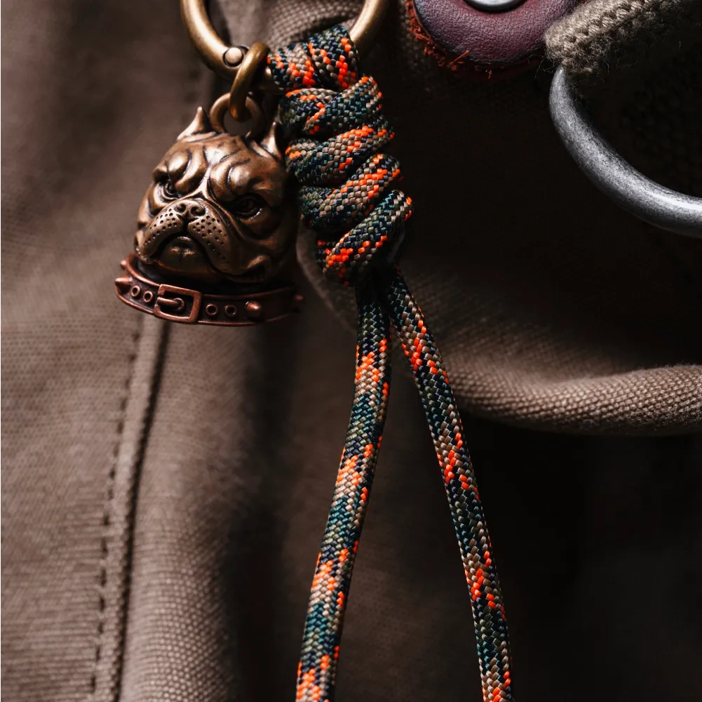 Messing-Paracord-Geflochtene Schlüsselanhänger-Details 04