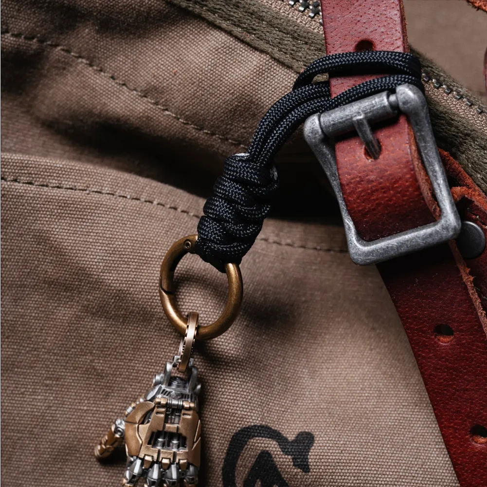 Messing-Paracord-Geflochtene Schlüsselanhänger-Details 05