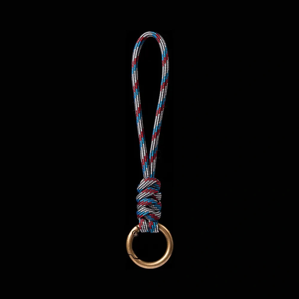 Brass Paracord Braided Keychain Captain Blue