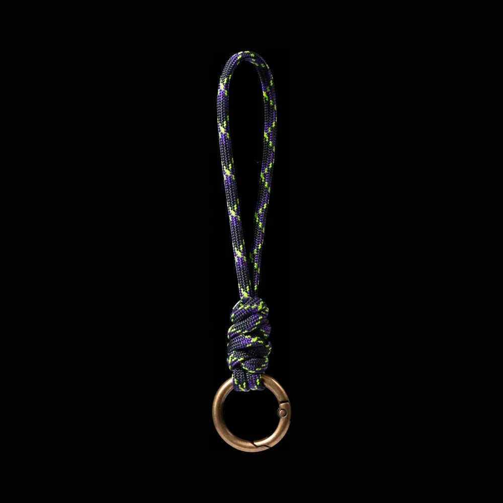 Brass Paracord Braided Keychain Phantom Purple