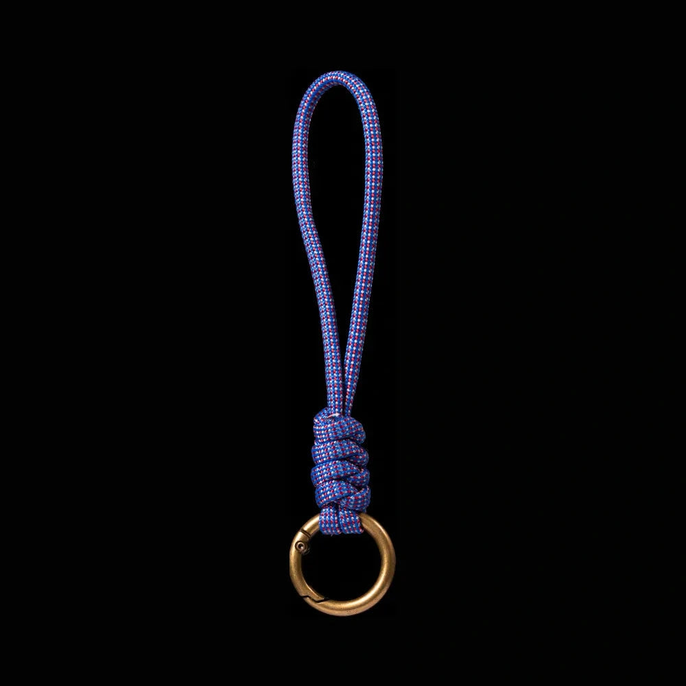 Brass Paracord Braided Keychain Neon Ribbon