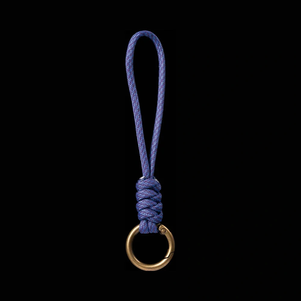 Brass Paracord Braided Keychain BlueViolet Twist