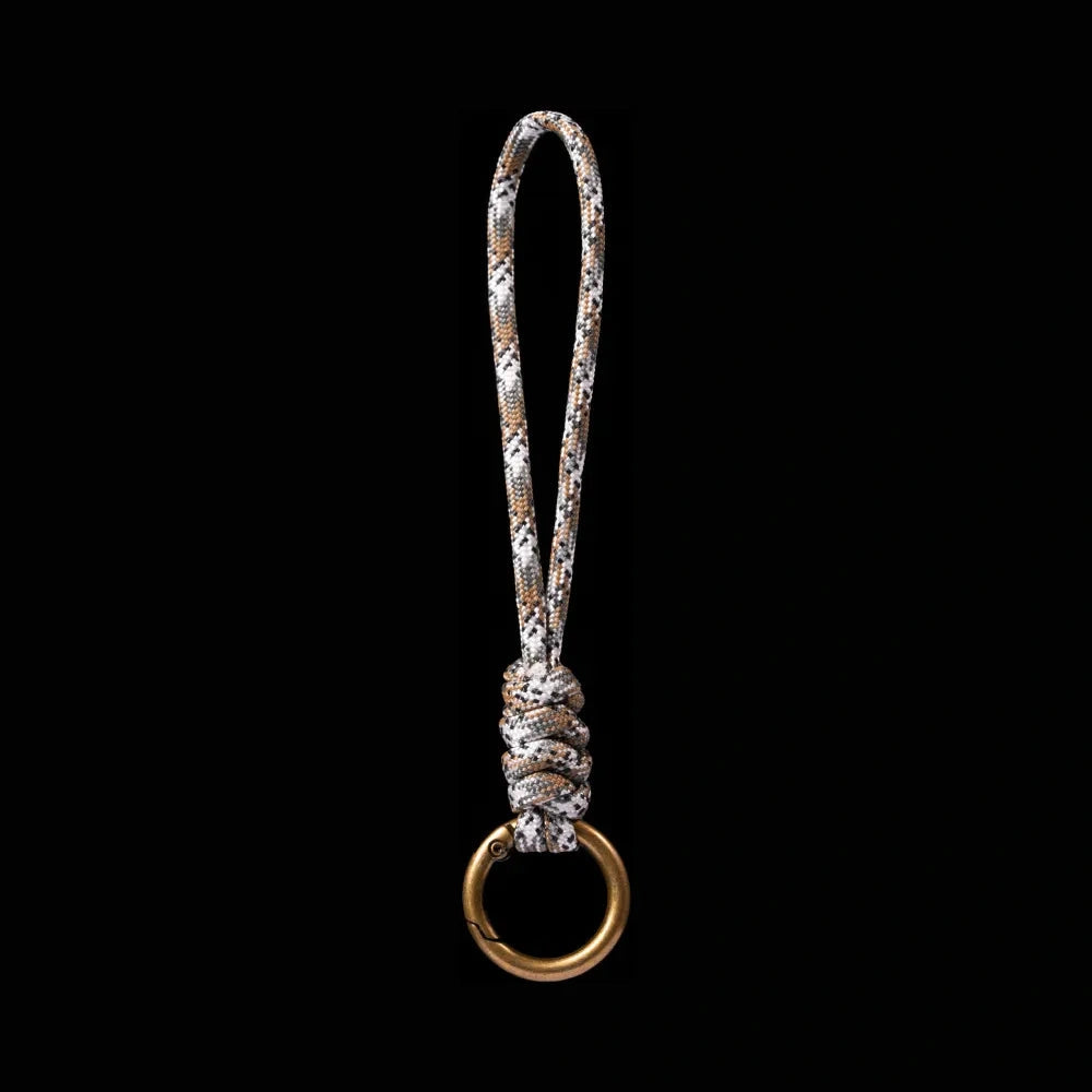 Brass Paracord Braided Keychain Cappuccino