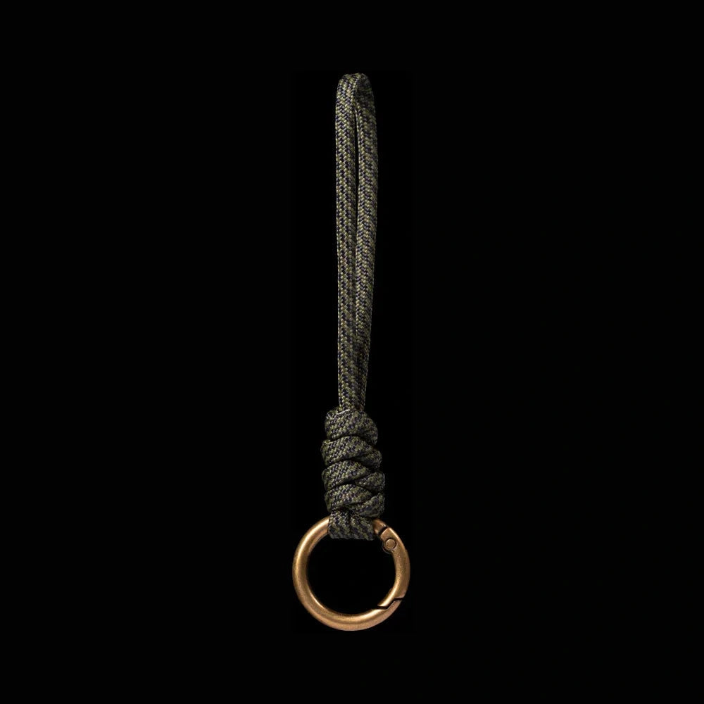 Brass Paracord Braided Keychain Military Shadow