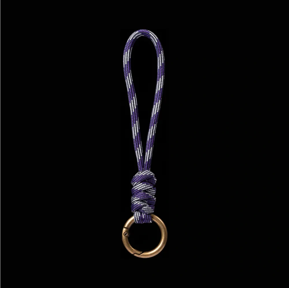 Brass Paracord Braided Keychain Plasma Glow