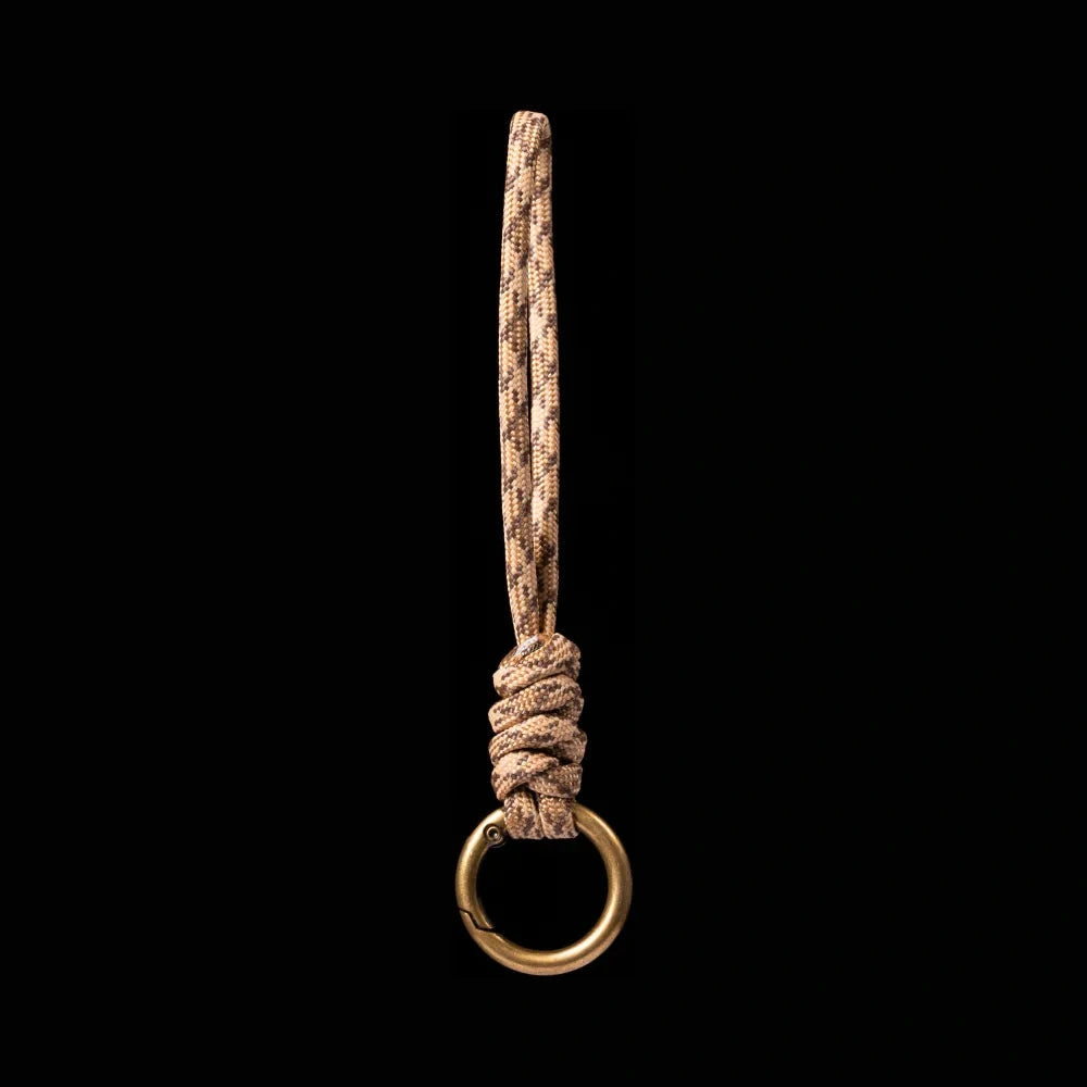 Brass Paracord Braided Keychain Rattlesnake