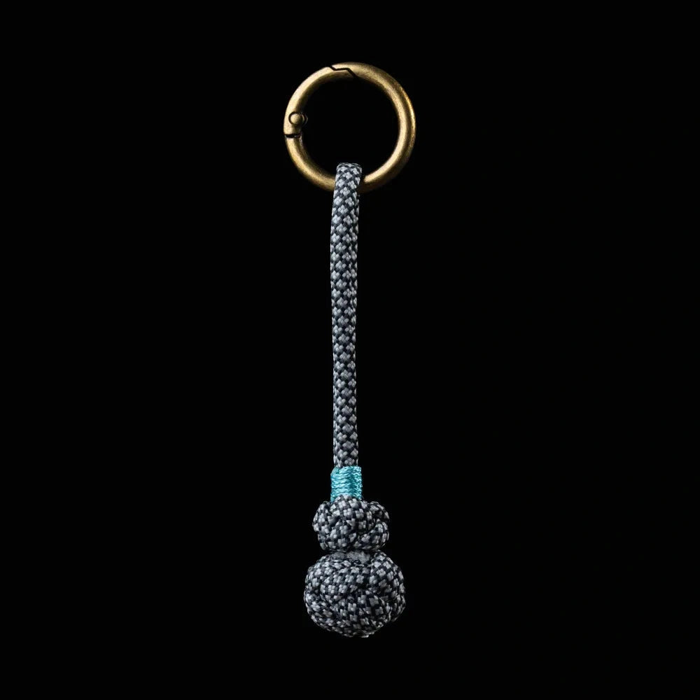 Gourd Version Brass Paracord Braided Keychain Diamond Gray