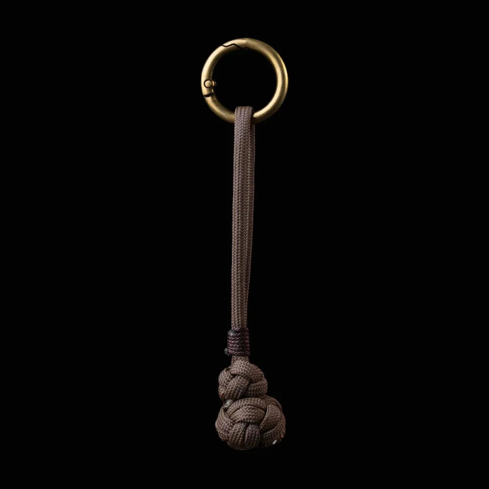 Gourd Version Brass Paracord Braided Keychain Mocha Brown