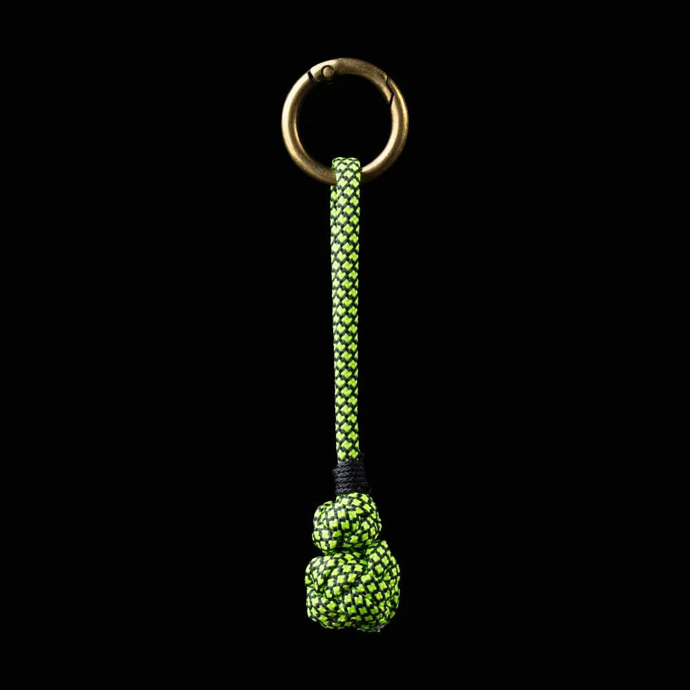 Gourd Version Brass Paracord Braided Keychain Neon Green
