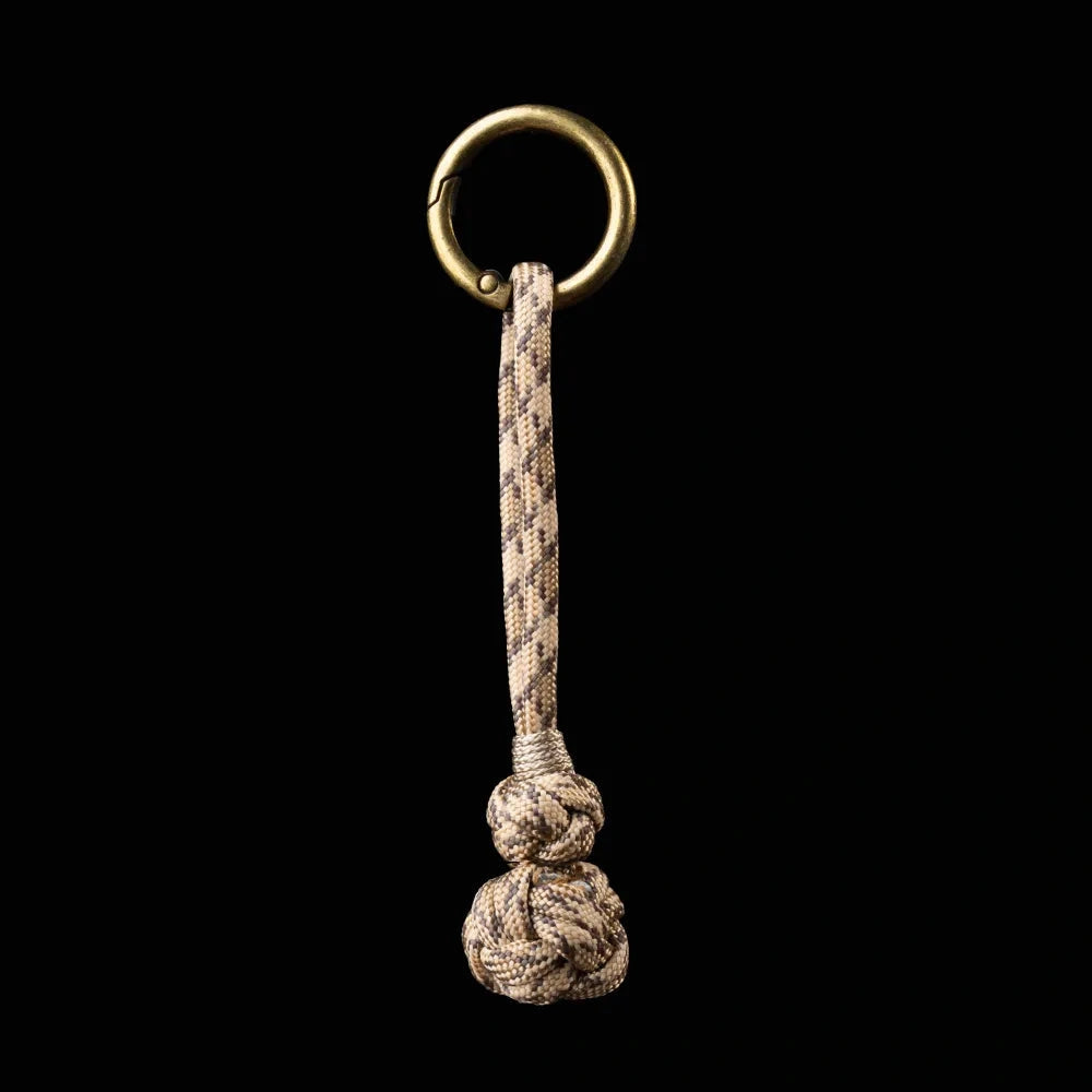 Gourd Version Brass Paracord Braided Keychain Rattlesnake