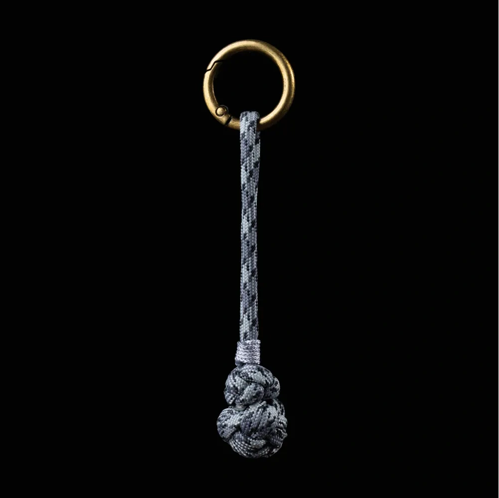 Gourd Version Brass Paracord Braided Keychain Titanium Gray