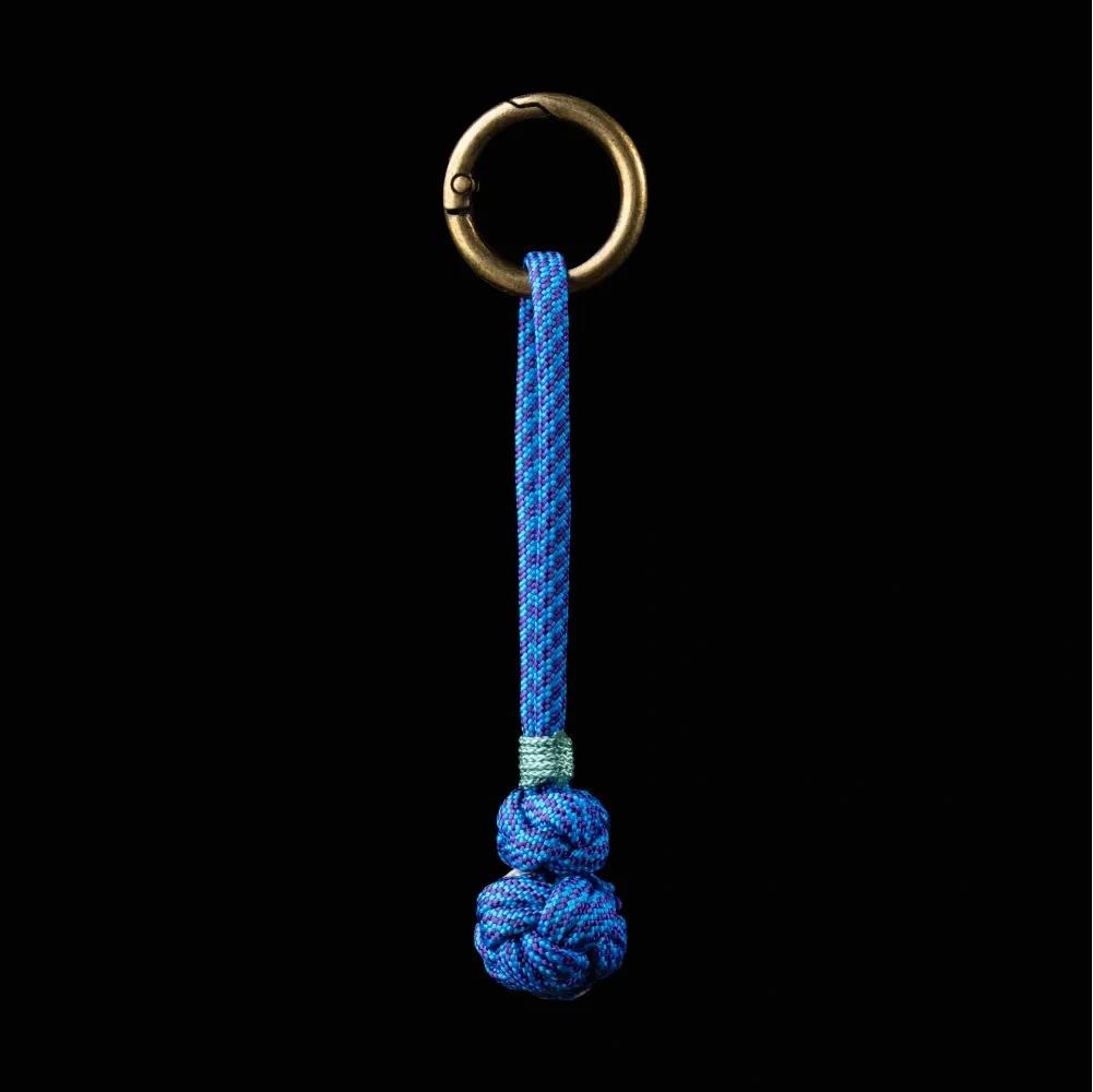 Gourd Version Brass Paracord Braided Keychain BlueViolet Twist