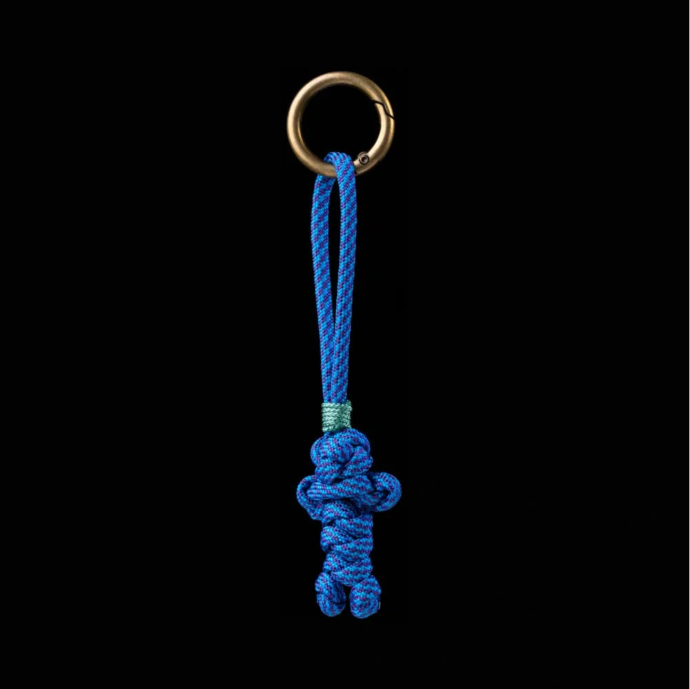 Bear Version Brass Paracord Braided Keychain BlueViolet Twist