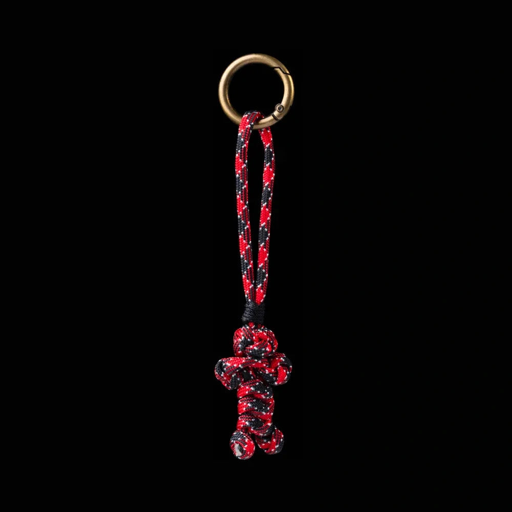Bear Version Brass Paracord Braided Keychain Deadpool Red