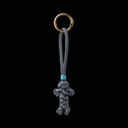 Bären-Version Messing Paracord Geflochten Schlüsselanhänger Diamant Grau