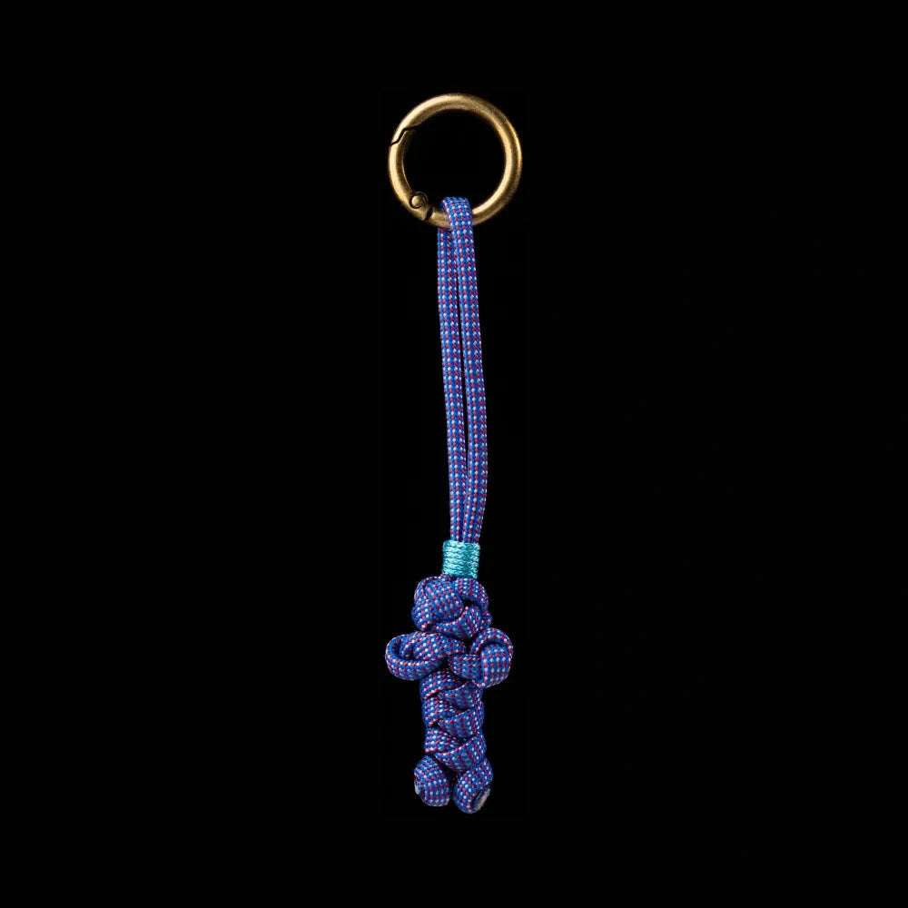Bear Version Brass Paracord Braided Keychain Neon Ribbon