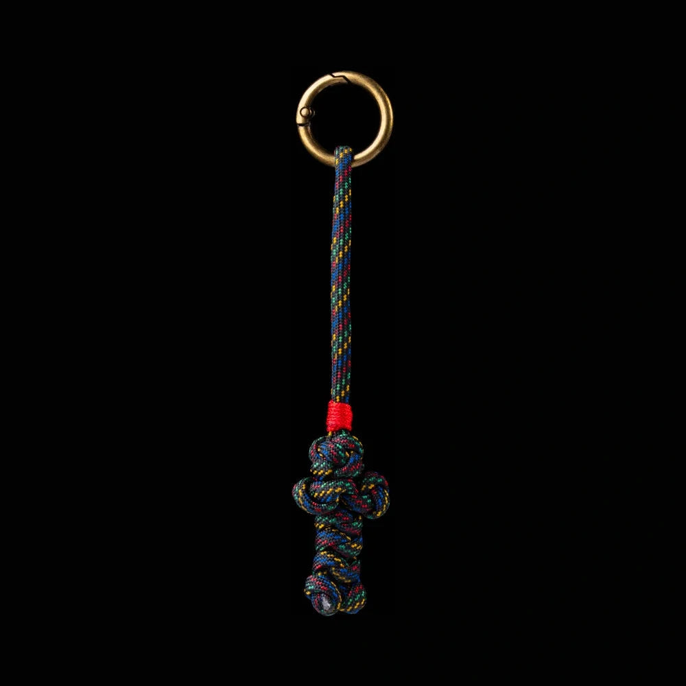 Bear Version Brass Paracord Braided Keychain Pixel Play
