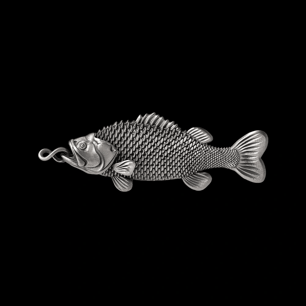 White Bronze Bass Fidget Pendant