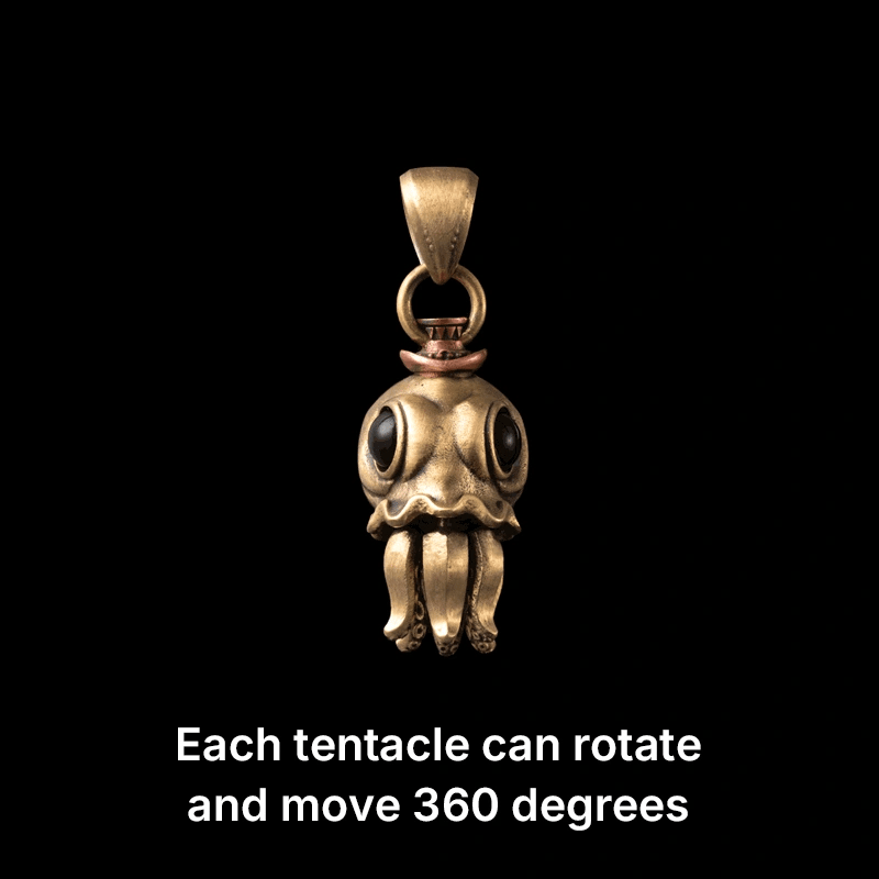 Brass Octopus Kinetic Pendant