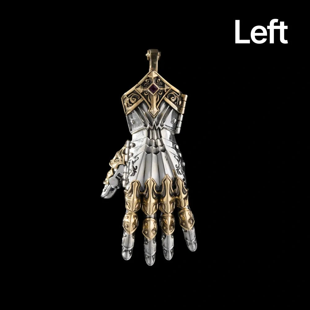 White Bronze With Brass Armored Mechanical Hand Details 01