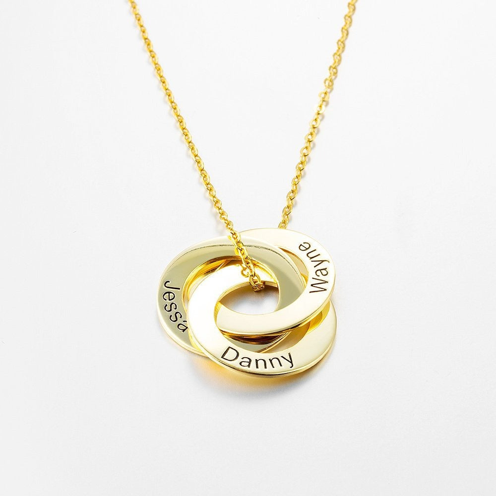 Interlocking circle necklace detail 5