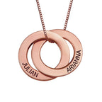 Interlocking circle necklace detail 6