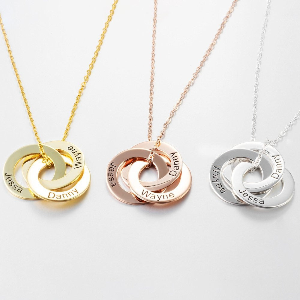 Interlocking circle necklace detail 7