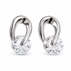 Minimalist zircon stud earrings detail