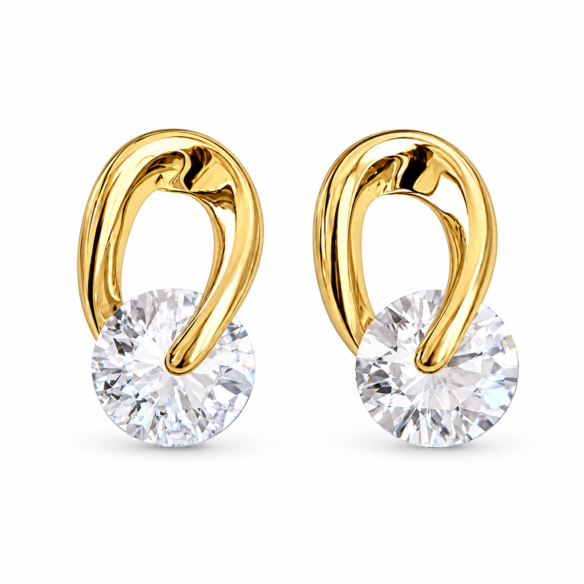 Minimalist zircon stud earrings detail