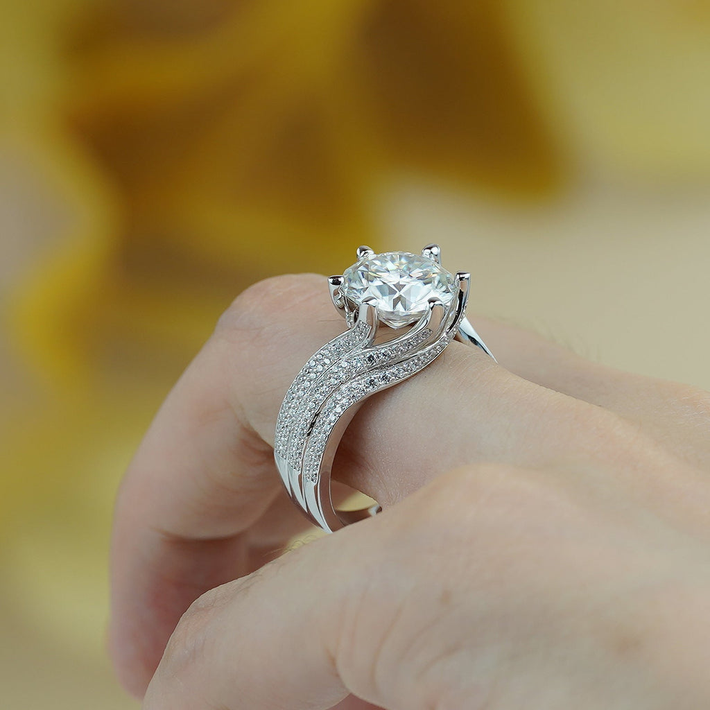 3 Carat Super Sparkling Moissanite Ring