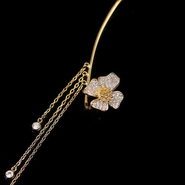 Butterfly Tassel Zircon Earrings