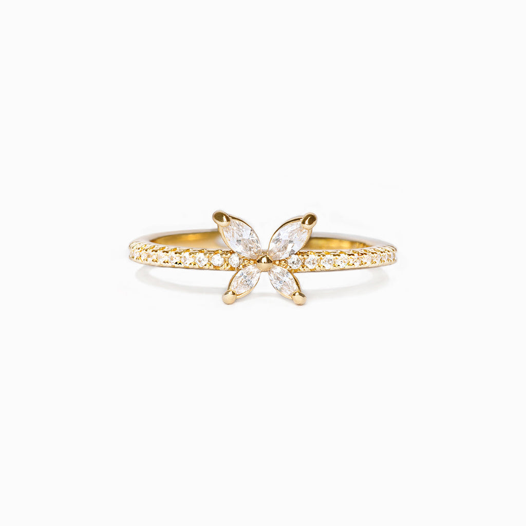 With Brave Wings She Flies Butterfly Ring